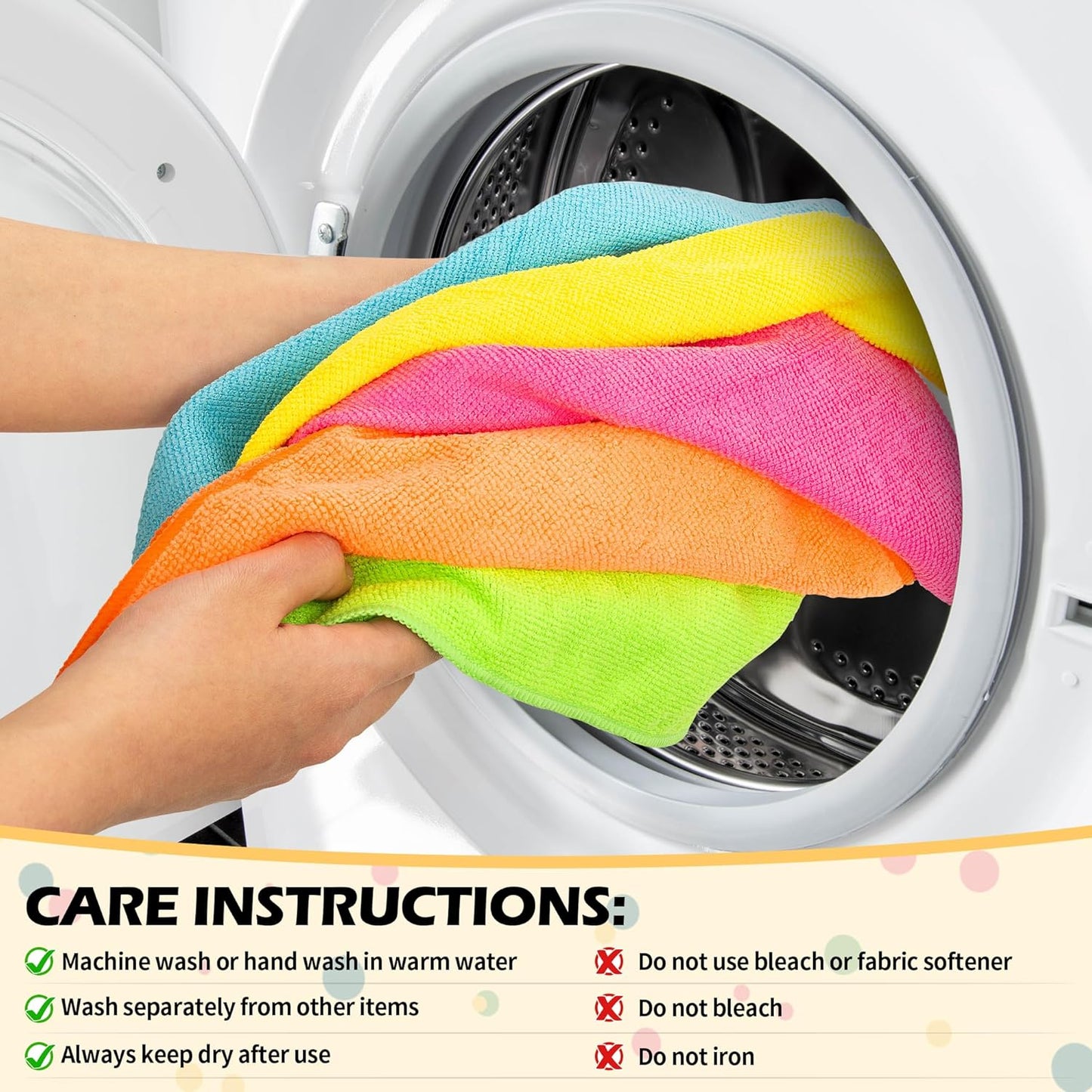 FIXSMITH Microfiber Cleaning Cloth - Pack of 50, Microfiber Towels for Cars 16 x 12 in, Highly Absorbent Cleaning Rags, Lint-Free, Streak-Free Cleaning Cloths for Car Kitchen Home Office