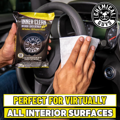 Chemical Guys InnerClean Interior Quick Detailer Cleaner and Protectant for Dashboards Door Panels Seats Trim and Surfaces Non Greasy Interior Car Cleaning Spray and Interior Detailer Spray 16 oz