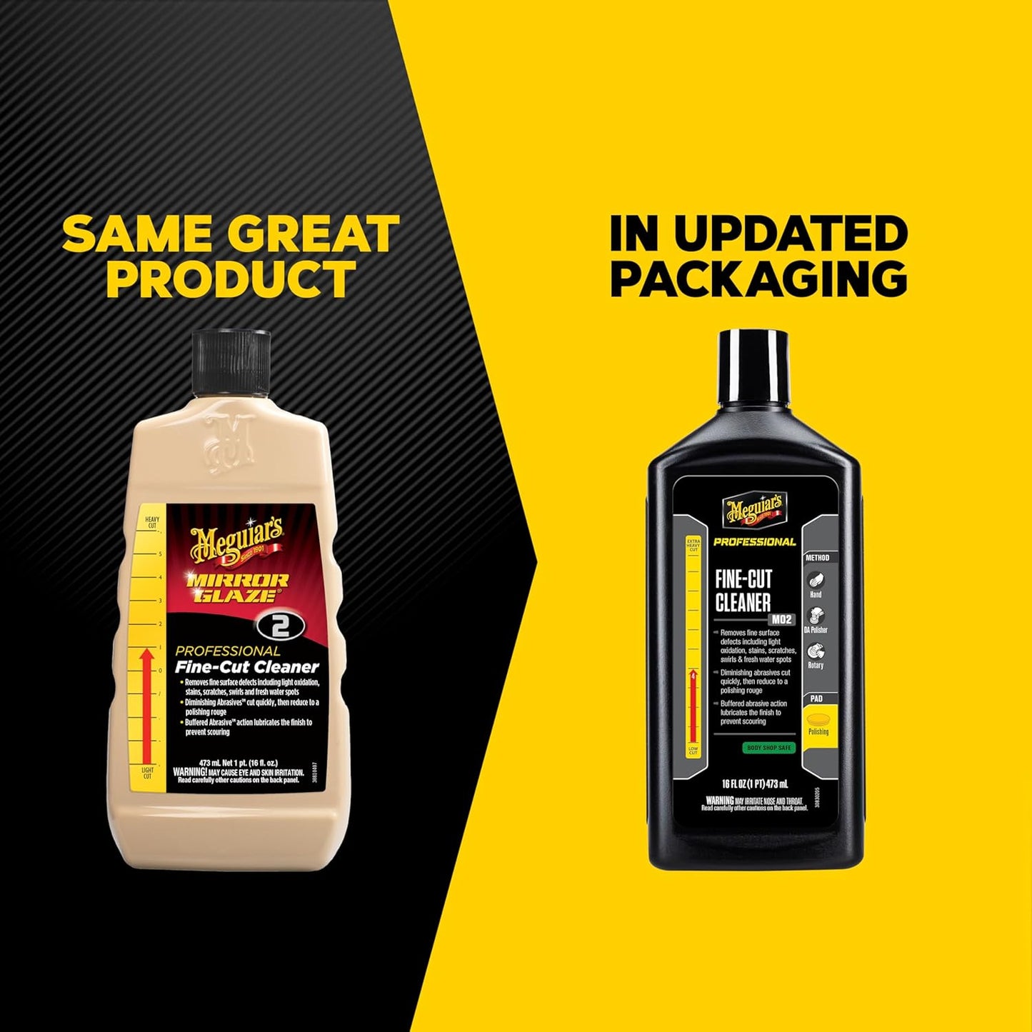 Meguiar’s Professional Swirl Remover 2.0, Polishing Compound, Car Scratch and Swirl Remover that Restores Shine and Gloss, Use On Exterior Paint and Clear Coat By Hand Or Machine - 16 Oz Bottle