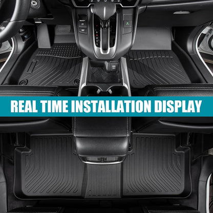 All Weather Floor Mats for 2016-2019 Chevy Cruze (No Fit 2016 Cruze Limited), Chevy Cruze Floor Mats, 1st and 2nd Maximum Coverage, 3D Waterproof TPE Rubber Protector Car Mats Full Set Liners