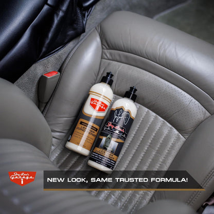 Jay Leno's Garage Leather Cleaner and Conditioner for Car Interior – Advanced Car Seat Leather Cleaner and Conditioner, Auto Leather Care Kit for Interior Detailing and Upholstery Cleaning