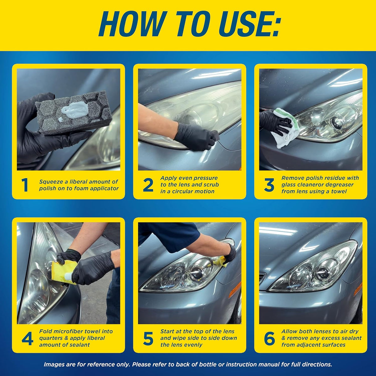Rain-X 610153 Headlight Restoration Kit - Car Light Lens Cleaner/Restorer with Sanding & Polishing Drill Attachments & Sealant Wipe, Removes Scratches & Oxidation- All in 1 Long Lasting Formula