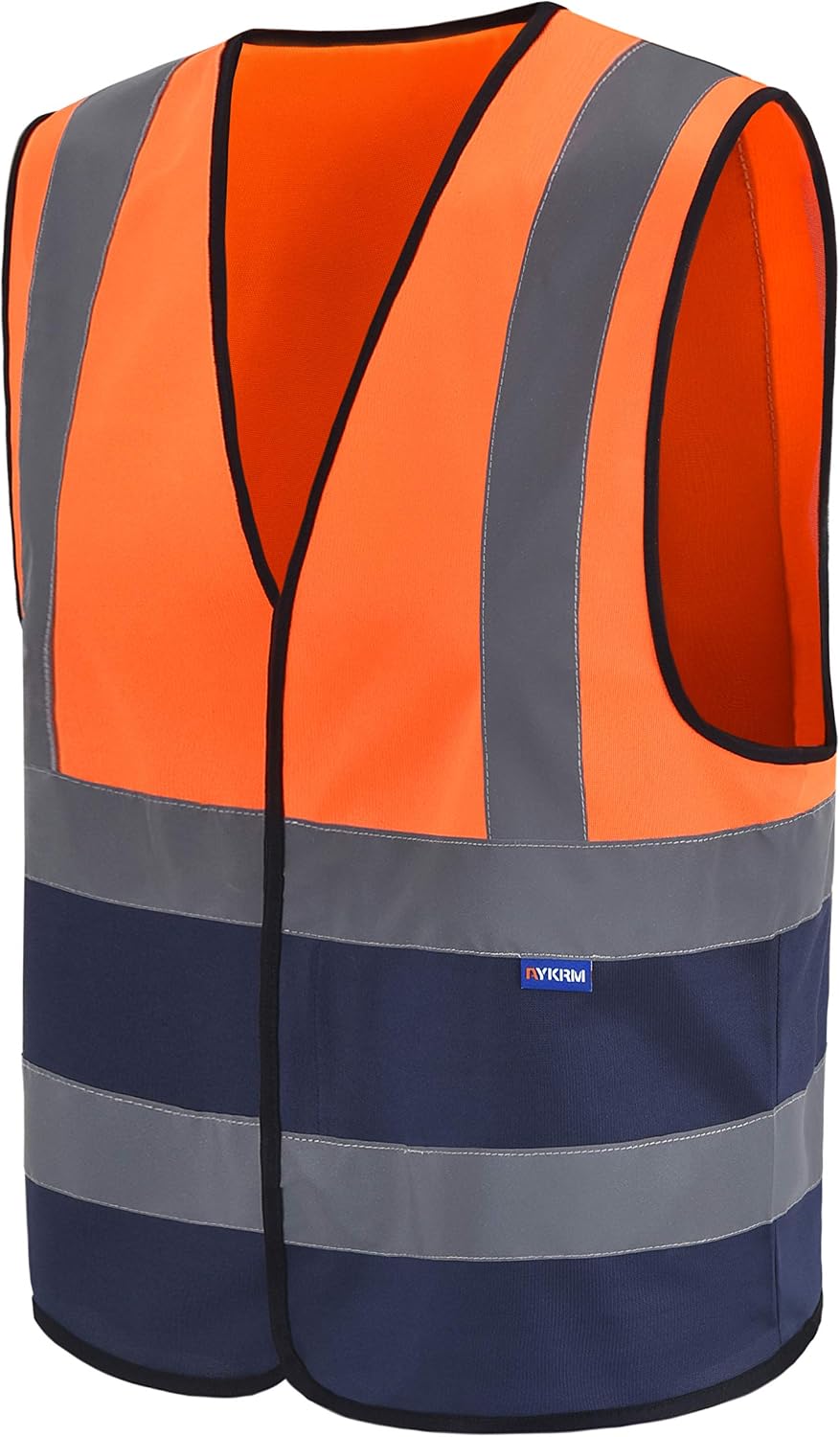AYKRM 12 colour High visibility viz vest hi vis viz reflective work construction safety vest (XS-8XL) - Colors B