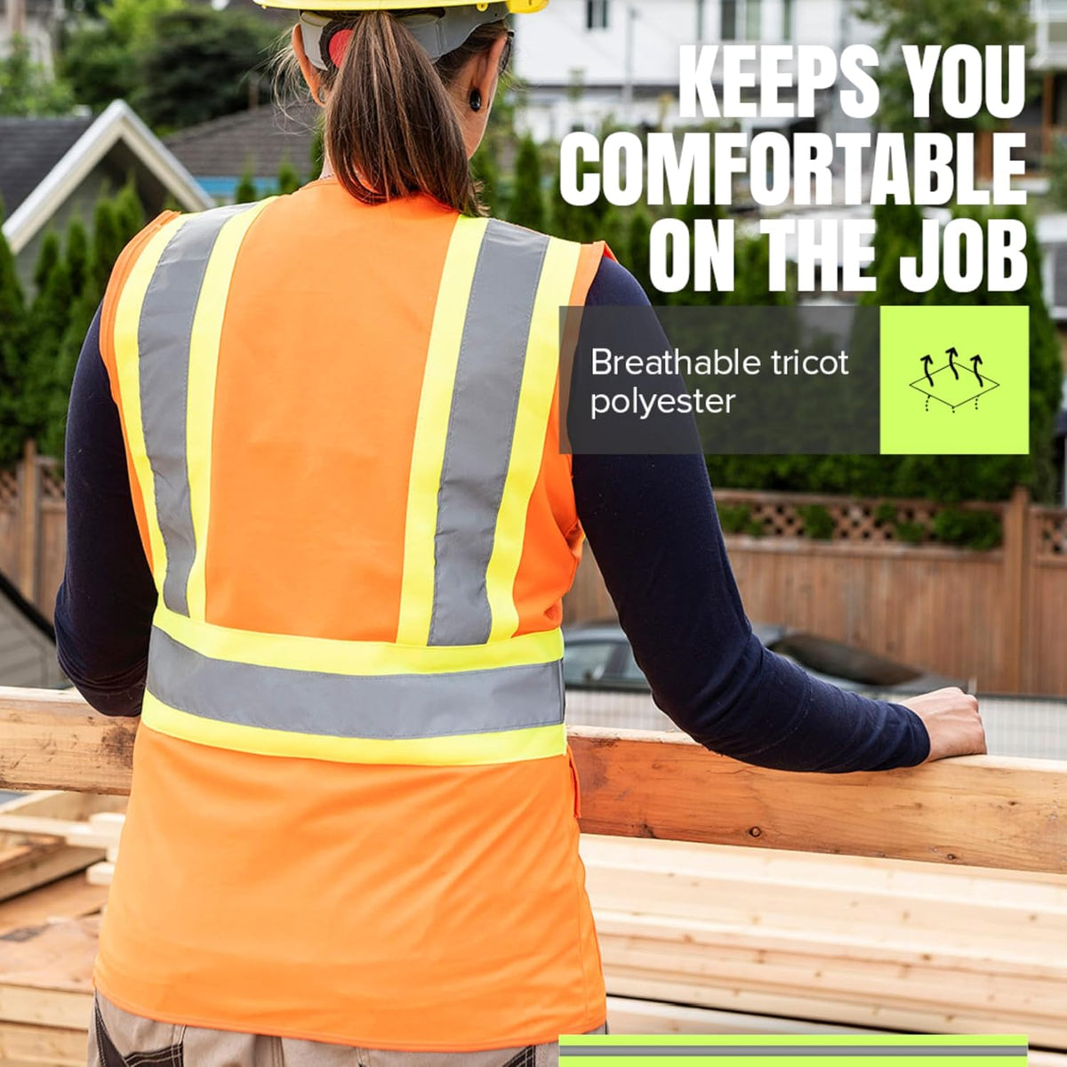 Pioneer Safety Vest for Women With Pockets - Hi-Vis Reflective Tape - For Construction