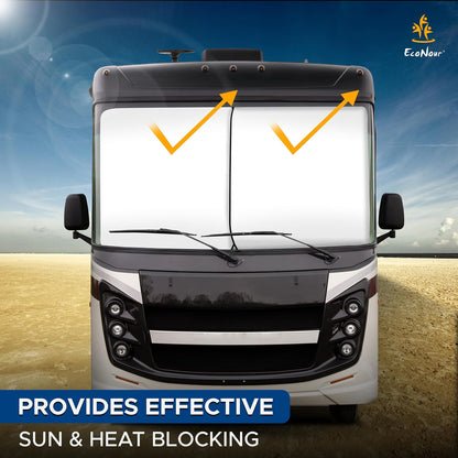 EcoNour 2 Piece Foldable Car Windshield Sun Shade – UV & Heat Protection, Interior Cooling, Durable Upgraded Design, Easy Fold, Front Window Sunshade - Medium (31" L x 28" W)