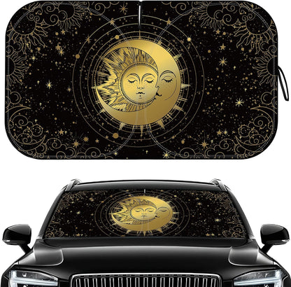 Car Windshield Sun Shade, Foldable Front Window Sunshade Blocks UV Rays, Keep Car Interior Cool, Universal Fit for Hatchback, Truck, SUV, MPV