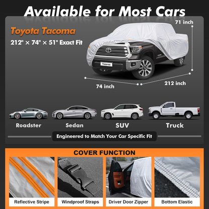 Car Cover Waterproof All-Weather,Heavy-Duty Outdoor Full Exterior Automobiles Sedan/Coupe (Length 186-193 inch) with Windshield Sun Shade Universal Fit Toyota Camry, Tesla Model 3, Accord etc