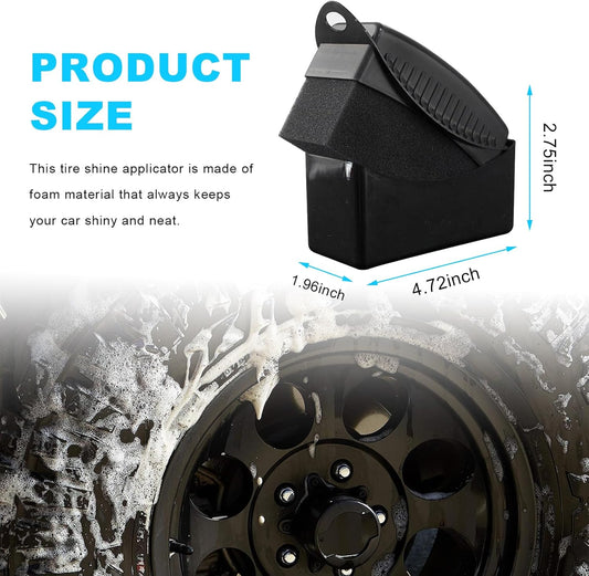 Augeny 2PCS Tire Dressing Applicator, Reusable Car Tire Shine Sponge Pad With Lid, Durable Foam Auto Wheel Detailing for Vehicle Waxing Polishing Cleaning (Gray)