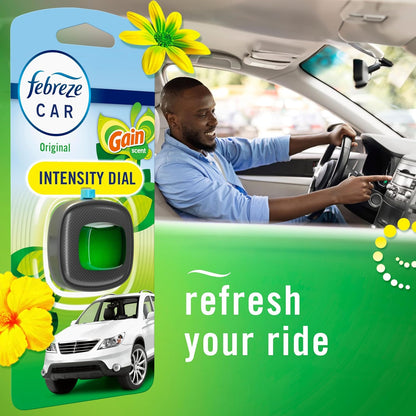 Febreze Car Air Freshener, Odor-Fighting Automotive Vent Clip, Scented Car Accessories, Long Lasting for Strong Odors, Hawaiian Aloha Scent, 4 Count