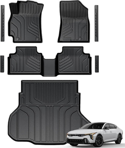 Floor Mats for Kia K5 2021-2026/Hyundai Sonata Gas 2020-2026, All Weather Floor Mats Trunk Cargo Liner Accessories, Full Coverage Set (Fit FWD Models)