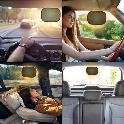 DIZA100 Car Sun Shade, 2 Pack Window Shade for Baby Universal Cling Sunshade for Side Window Sun Glare and UV Protection for Kids/Adults/Pets - 20''x12'' Fits 98% Cars(Suction Cup Stick)