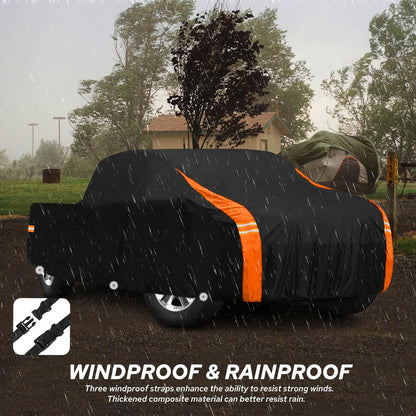 10-Layer Car Cover Waterproof All Weather for Automobiles, Soft Cotton Lining Outdoor Full Covers with Door Zipper, Universal Fit for Sedan 196"-208" L, Size A6 (See Size Chart)