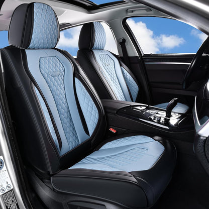 Coverado Seat Covers, Car Seat Covers Full Set, Black Car Seat Cover, Car Seat Covers Front Seats Back Seat Cover, Waterproof Car Seat Cushion, Leather Seat Covers Seat Protector Fit for Most Cars