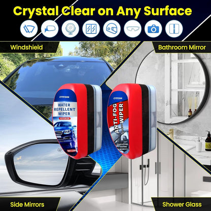 Car Windshield Water Repellent & Anti-Fog Treatment - Quick Interior & Exterior Glass Coating Kit, Rain Repellent Spray for Windows, Mirror, Paint Protection - Long-Lasting Visibility, Pack of 2