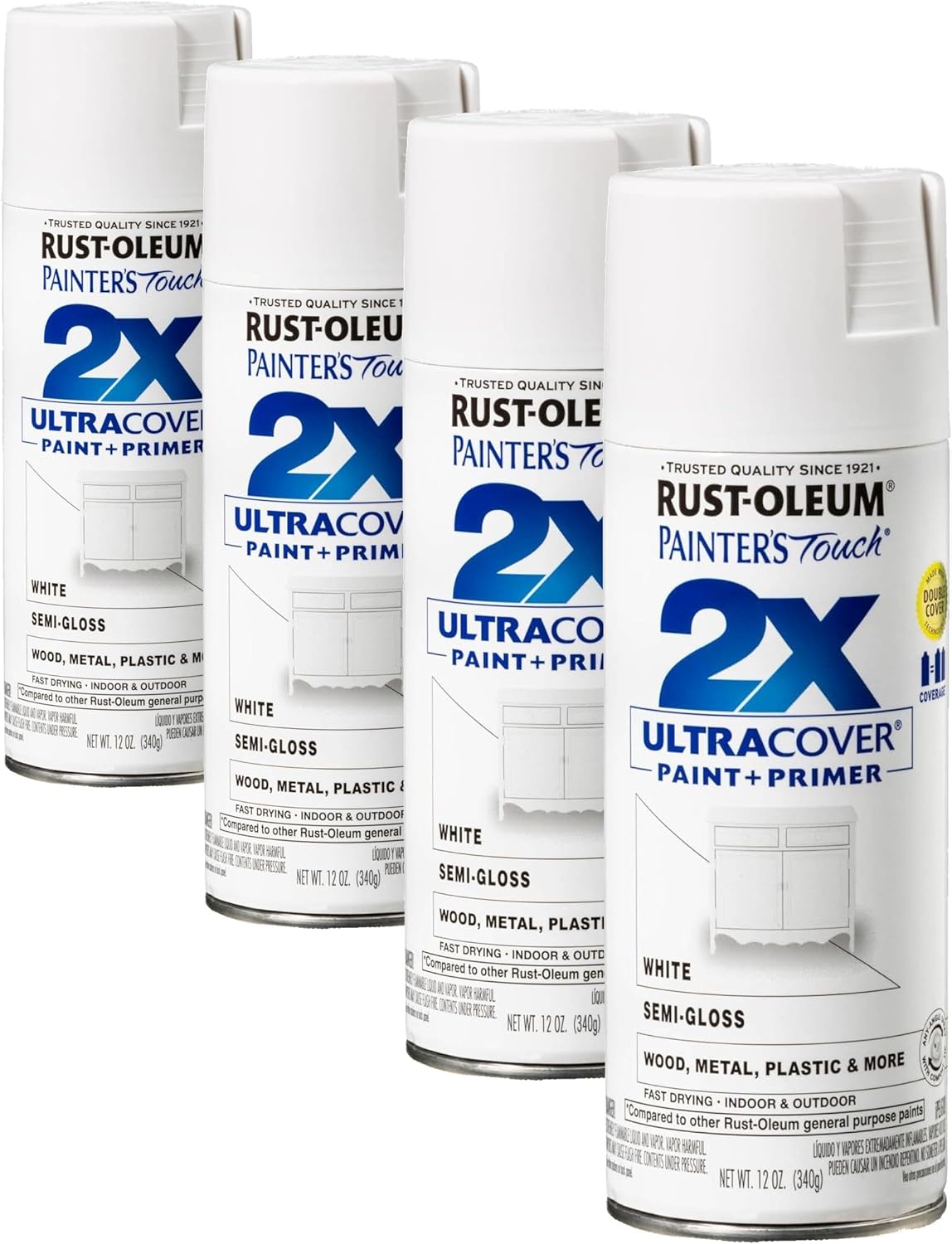 Rust-Oleum 334029 Painter's Touch 2X Ultra Cover Spray Paint, 12 oz, Gloss Clear - Colors B