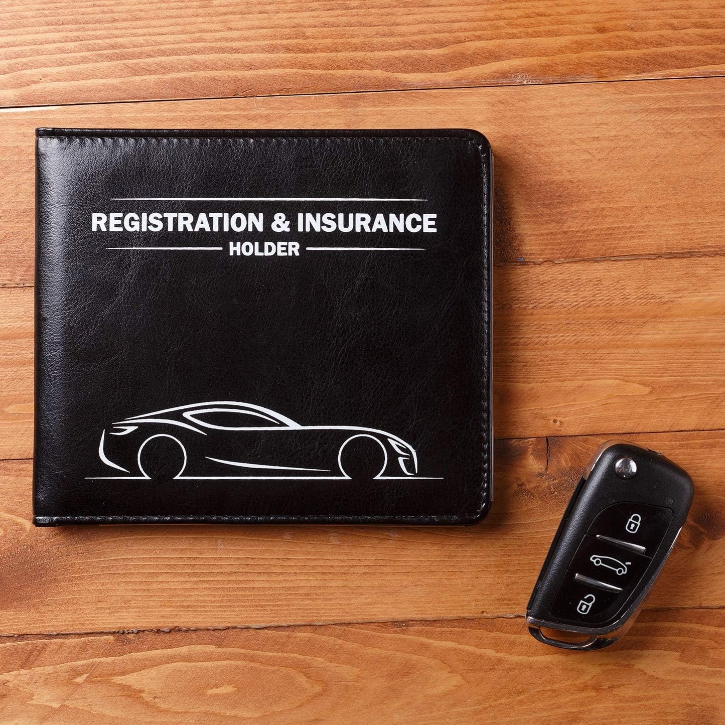 CANOPUS Car Registration & Insurance Holder with Magnetic Closure, Vehicle Document Organizer, Auto Glove Box Wallet, Includes 2 EZ Pass Strip Sets – Truck