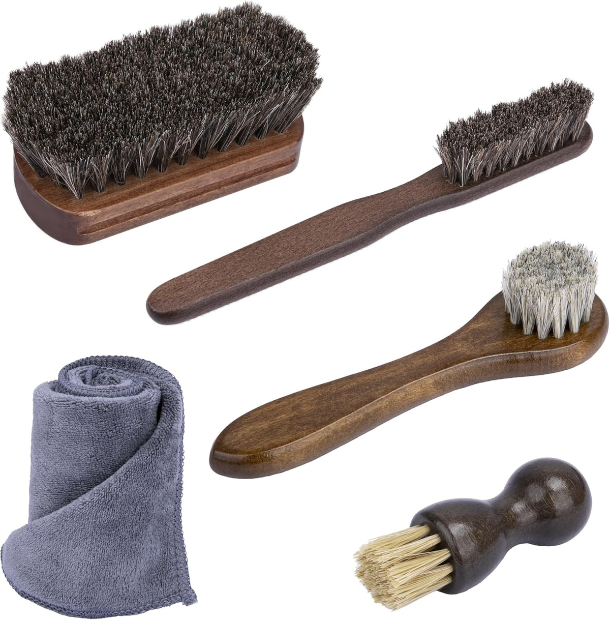 2 PCS Leather Brush Car Detailing, Horse Hair Brush, Car Cleaning Supplies, Car Interior Brush, Carpet Brush for Car Detailing, for Car Accessories Interior, Carpet, Upholstery, Furniture and Shoes
