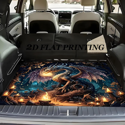Universal Car Trunk Mat 29" x 39",Purple Colorful Flowers All Weather Trunk Protection Cargo Liner, Durable Cargo Mat Rear Trunk Liner,Stylish Vehicle Interior Accessories Suitable for Most Car Models