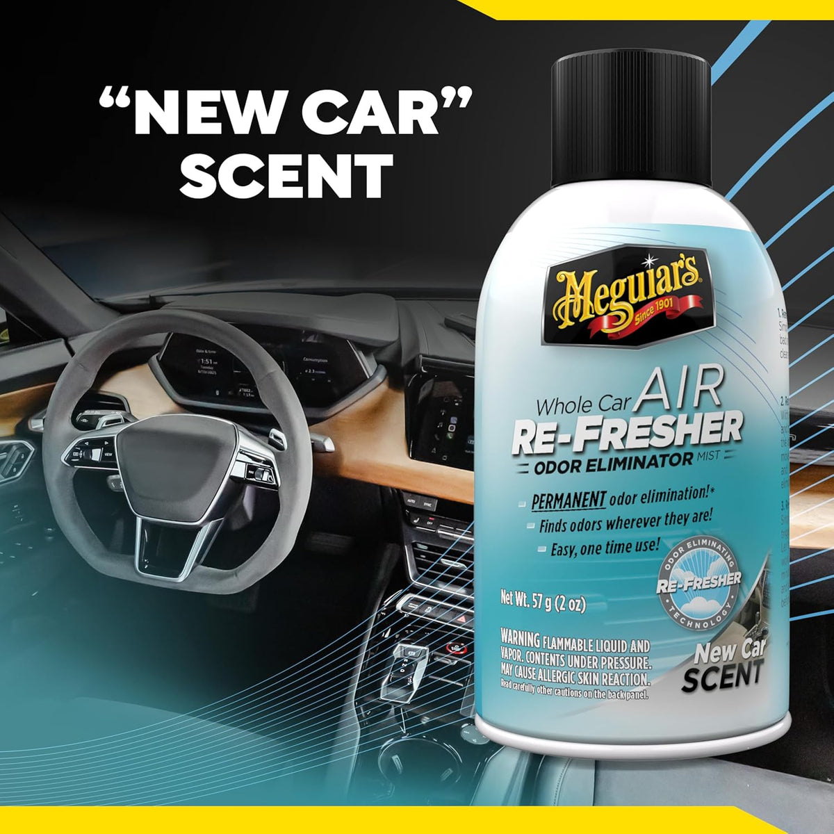 Meguiar’s Whole Car Air Refresher Odor Eliminator, Summer Breeze, 2 Oz— Car Air Freshener For Commuters, Detailers; Mist Refreshes Cabin For Sedan, Suv, Truck, Van