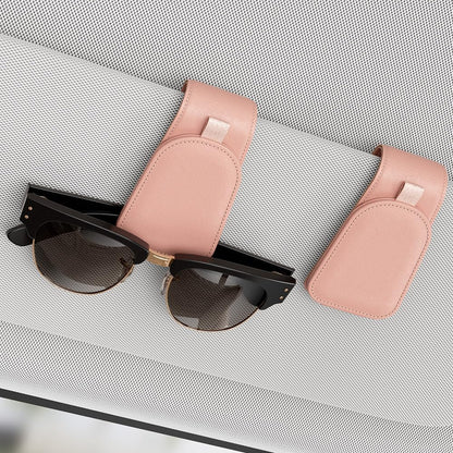 Sotfamily Sunglass Holder for Car Visor, Suede Cloth Magnetic Sunglass Organizer for Car Accessories, 2 Packs, Black