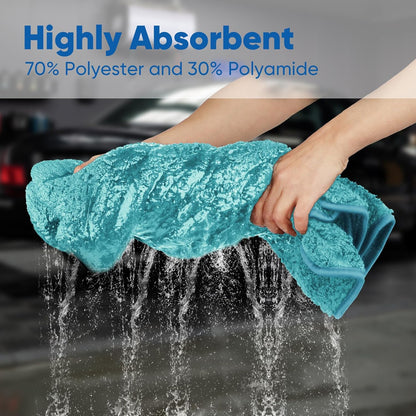 HOMEXCEL Microfiber Cleaning Cloth 12 Pack, 12.5 x 12.5 inch Microfiber Towels for Cars, Ultra Absorbent Washing Cloth, Lint Free Streak Free Cleaning Rags for Car, Kitchen, and Window (Grey)