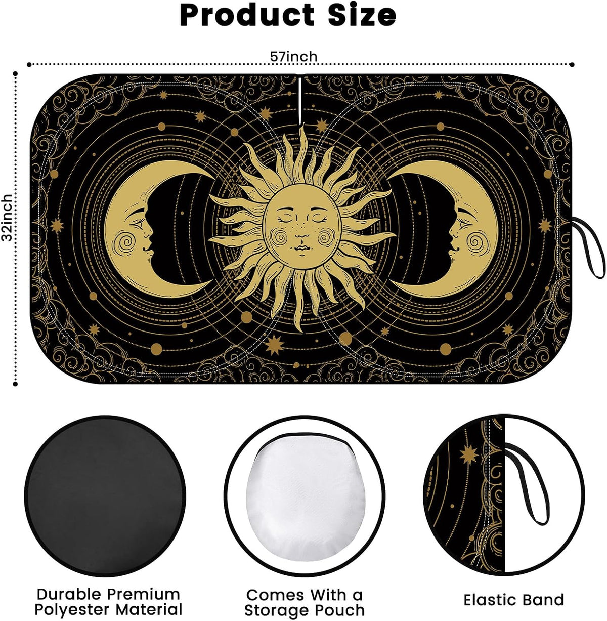 Iridescent Sun Shade for Car Windshield, Foldable Universal Car Windshield Upgrade Sunshade Enhanced UV Rays Reflective Sun Visor Shade Keeps Vehicle Cool
