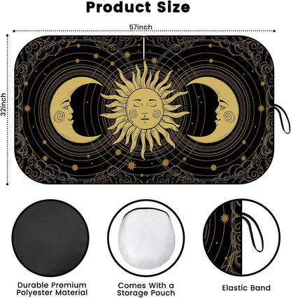 Iridescent Sun Shade for Car Windshield, Foldable Universal Car Windshield Upgrade Sunshade Enhanced UV Rays Reflective Sun Visor Shade Keeps Vehicle Cool