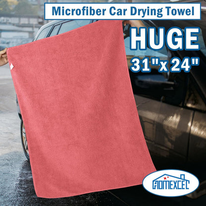 HOMEXCEL Professional Large Microfiber Car Drying Towels 2 Pack, Lint Free, Scratch Free, Highly Absorbent Drying Towel for Cars, SUVs, RVs, Trucks, and Boats,31" x 24",Grey