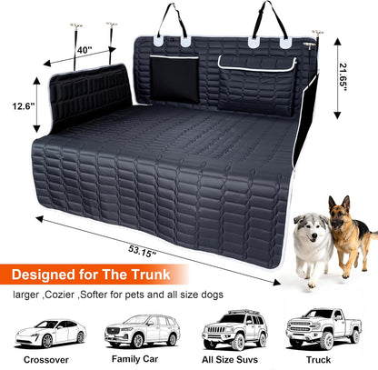 Reliadura SUV Cargo Liner for Dogs, Waterproof Dog Trunk Cover with Bumper Flap Protector, Pet Cargo Mat for SUVs Sedans Vans, Non-Slip Scratchproof Dog Seat Cover, Large Size Universal Fit
