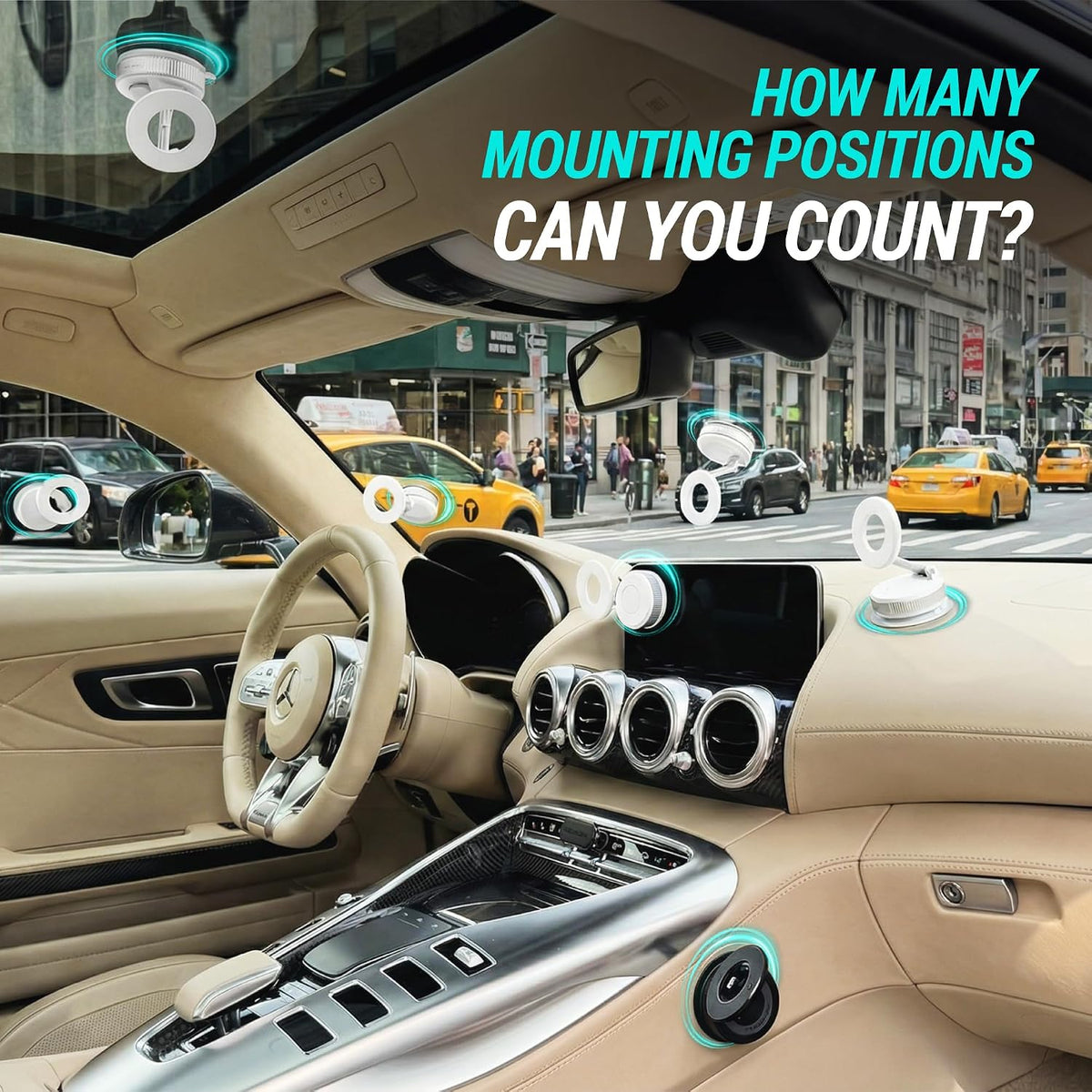 CARMOUNT Clutch-X™ Black – Vacuum Phone Mount Suction Cup Car Phone Holder for iPhone, Window Phone Mount for Travel, 360° Vacuum Magnetic Phone Holder for Car, Magnetic Phone Holder with Suction Cup