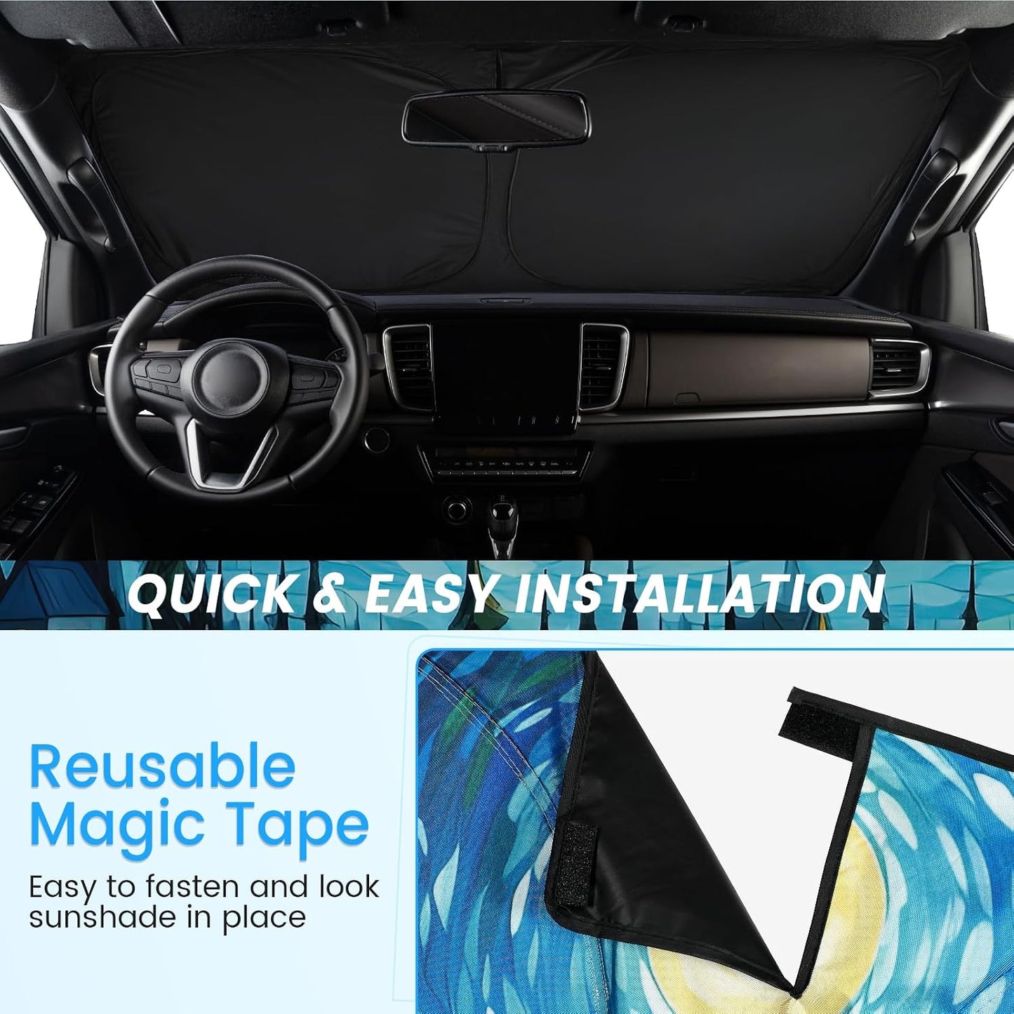 Windshield Sun Shade - Windshield Sun Shade Foldable Offers Ultimate Protection for Car Interior UV Protection Car