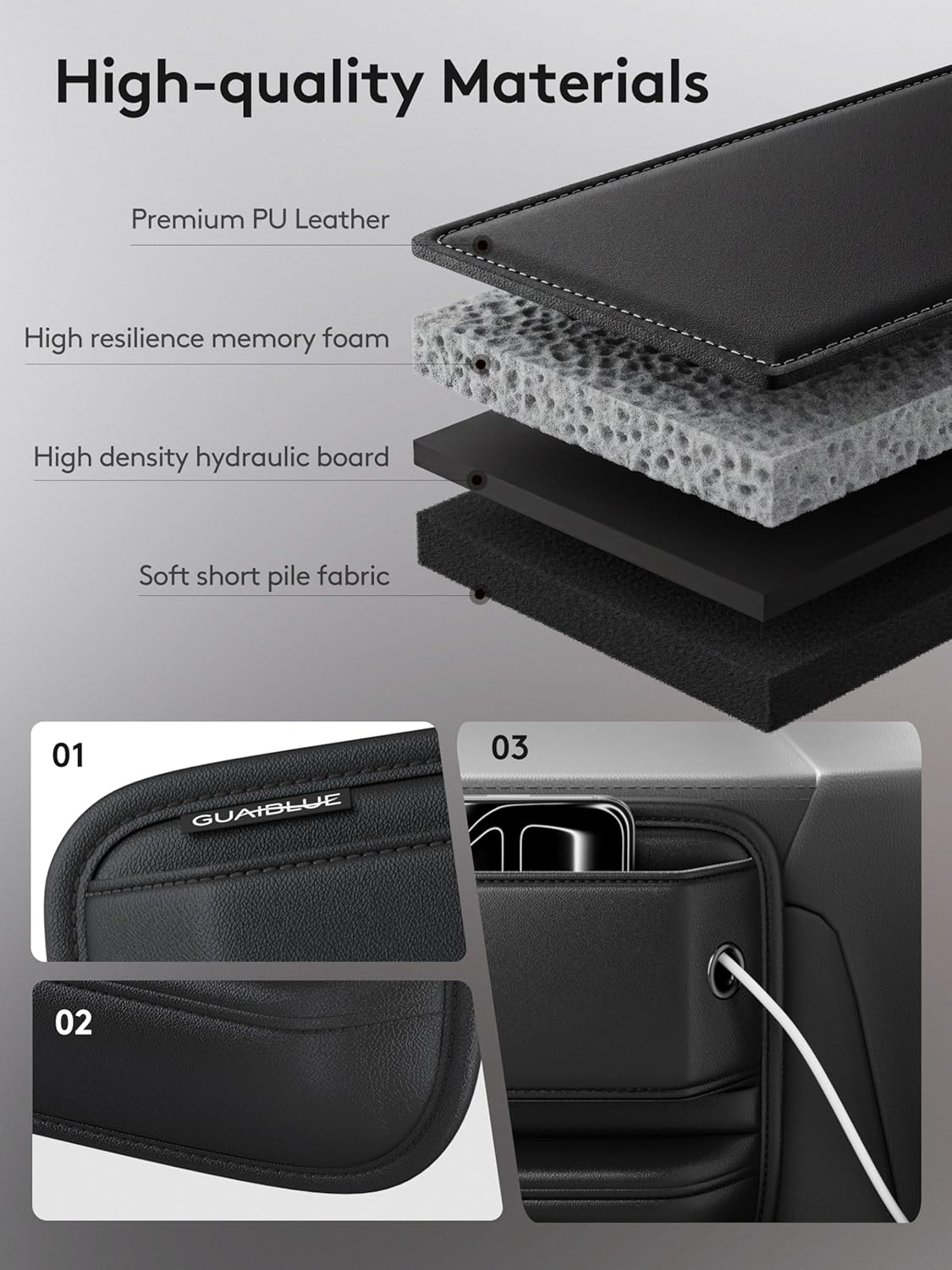 2 Pack Car Seat Gap Filler Organizer with Sun Visor Organizer, PU Leather Seat Gap Filler for Phone, Keys, Cards & Sunglasses, Front Seat Storage Side Pocket for Cars SUVs Trucks