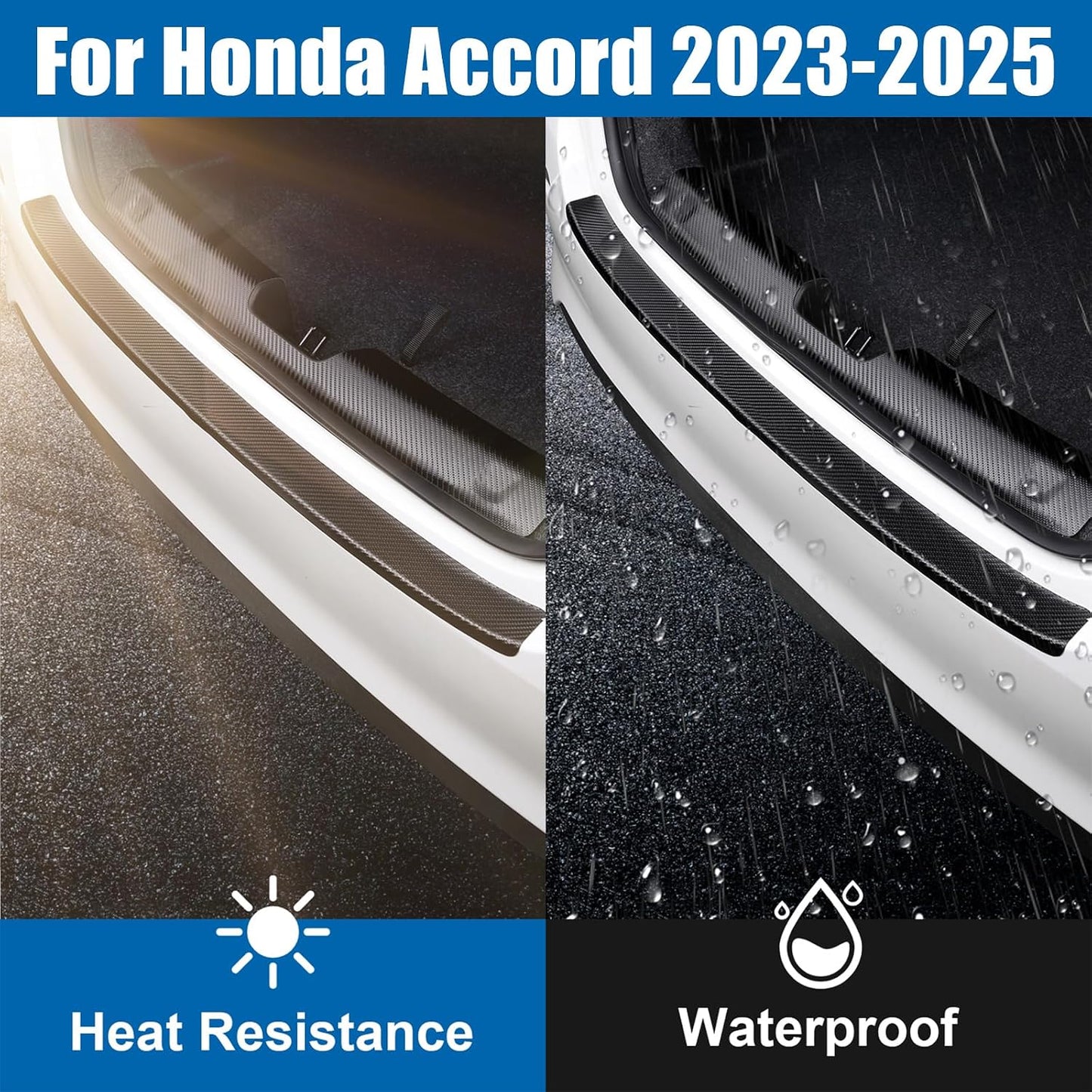 Soft & Bendable Rear Bumper Guard Protector 37.4" x 2.56" - Carbon Fiber Leather Anti-Scratch Strip for SUV/Trunk | Flexible But NOT Stretchable | Trim to Fit