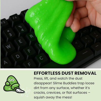Slime Buddies Car Cleaning Gel Putty - Strawberry Scented Interior Detailing Tool for Cup Holders, Air Vents & Keyboard - Reusable Auto Detailing Accessories - Dust Remover Goop - Gifts for Men Women