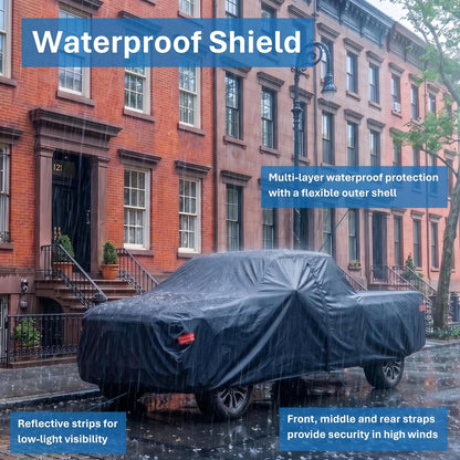 EzyShade 10-Layer Car Cover Waterproof All Weather - See Vehicle Size-Chart - Car Covers for Automobiles & Car Snow Cover - Full Exterior Covers - Winter Rain Sun SUV Sedan. Size A4 (See SizeChart)