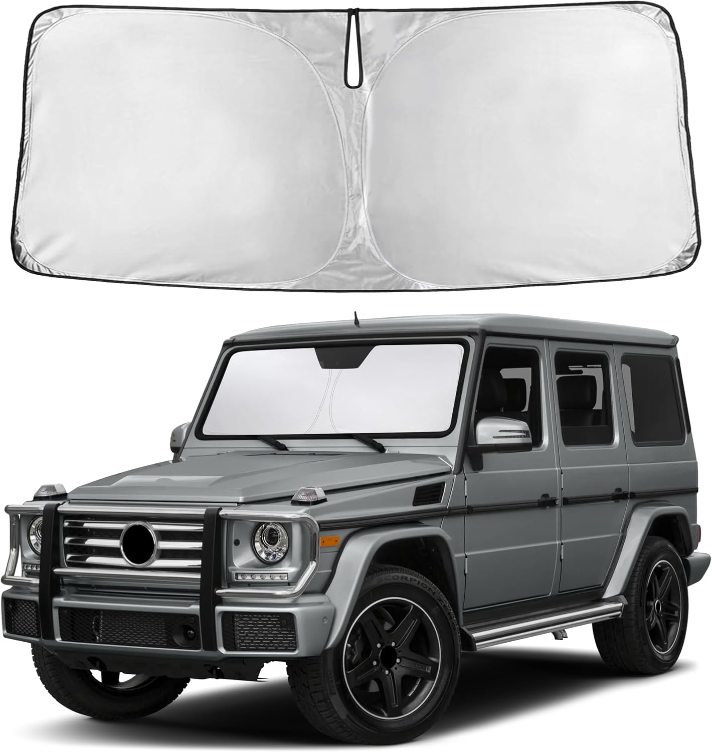 EcoNour Car Windshield Sun Shade | 2025 Upgraded Innovative No-Light-Pass Technology for Maximum Coverage | Foldable Sun Shade Keeps Your Vehicle Cool | Must-Have Car Accessories | Small (59" x 29") - Colors B