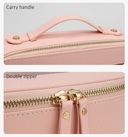 LETGO Clear Makeup Bags, TSA Approved Toiletry Bag with Zipper, Clear Makeup Organizer Fit Carry-on Travel Essentials,Clear Cosmetic Bags for Women Men (C-Beige)
