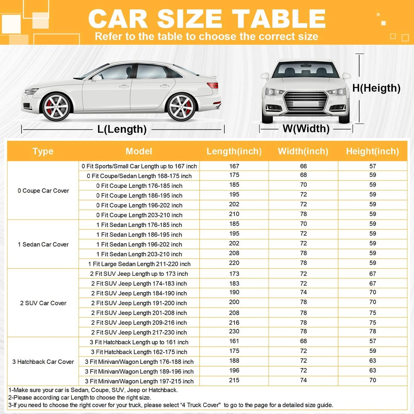 GUNHYI 16 Layers Car Cover Waterproof All Weather, Heavy Duty Outdoor Car Cover Universal Fit Sedan Toyota Camry, Tesla Model 3, Honda Accord, Nissan Altima, Kia K5/Stinger, Hyundai Sonata etc.