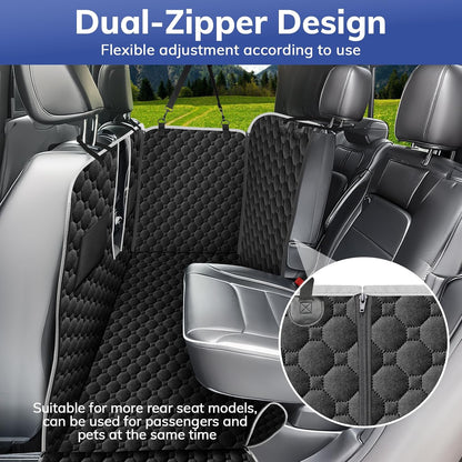 Mancro Dog Car Seat Cover for Back Seat, 2026 Upgraded 600D Heavy Duty Waterproof & Scratch-Resistant Dog Hammock for Car, Back Seat Pet Cover for Dogs with Sedan, Trucks and SUVs, Standard, Black