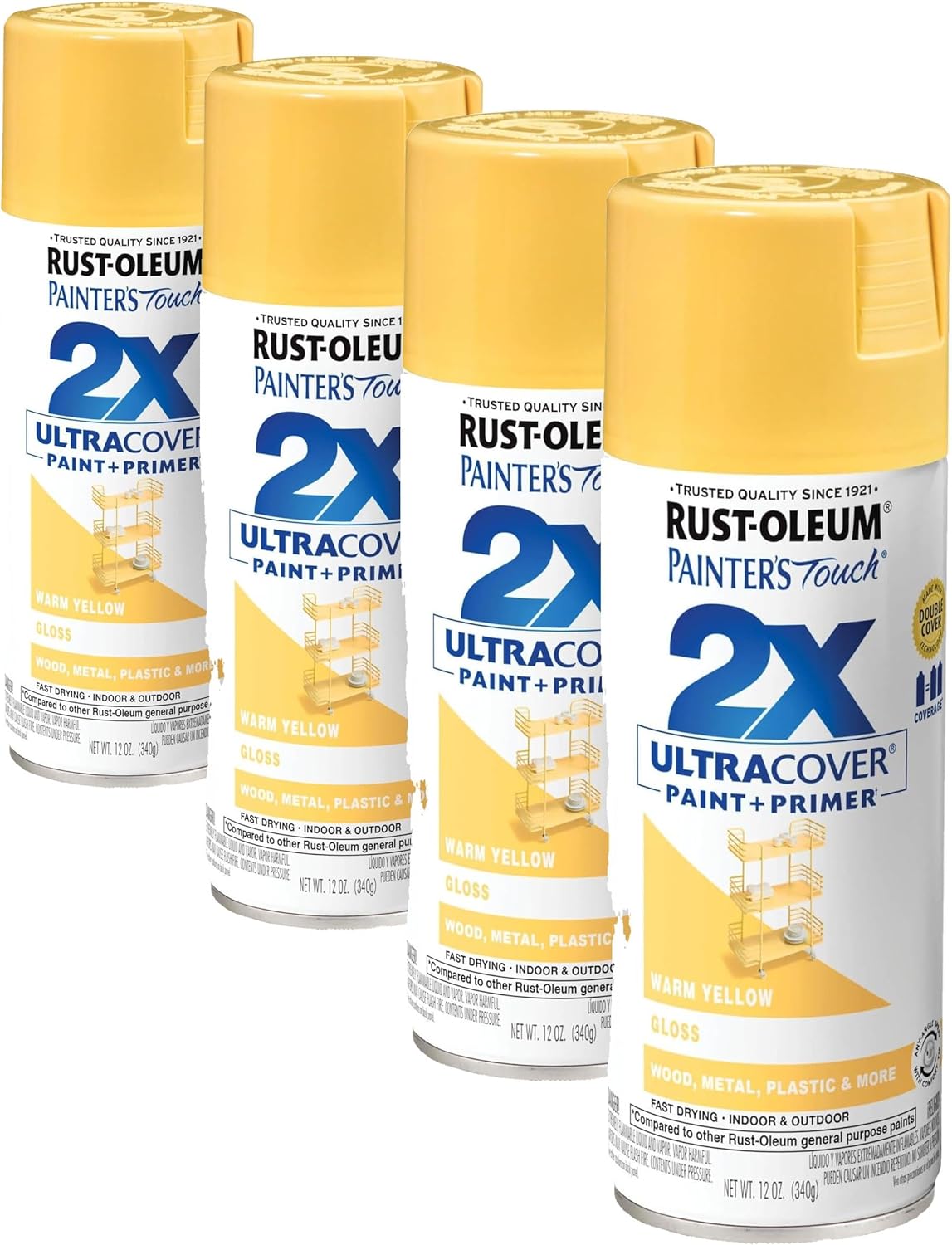 Rust-Oleum 334029 Painter's Touch 2X Ultra Cover Spray Paint, 12 oz, Gloss Clear - Colors A