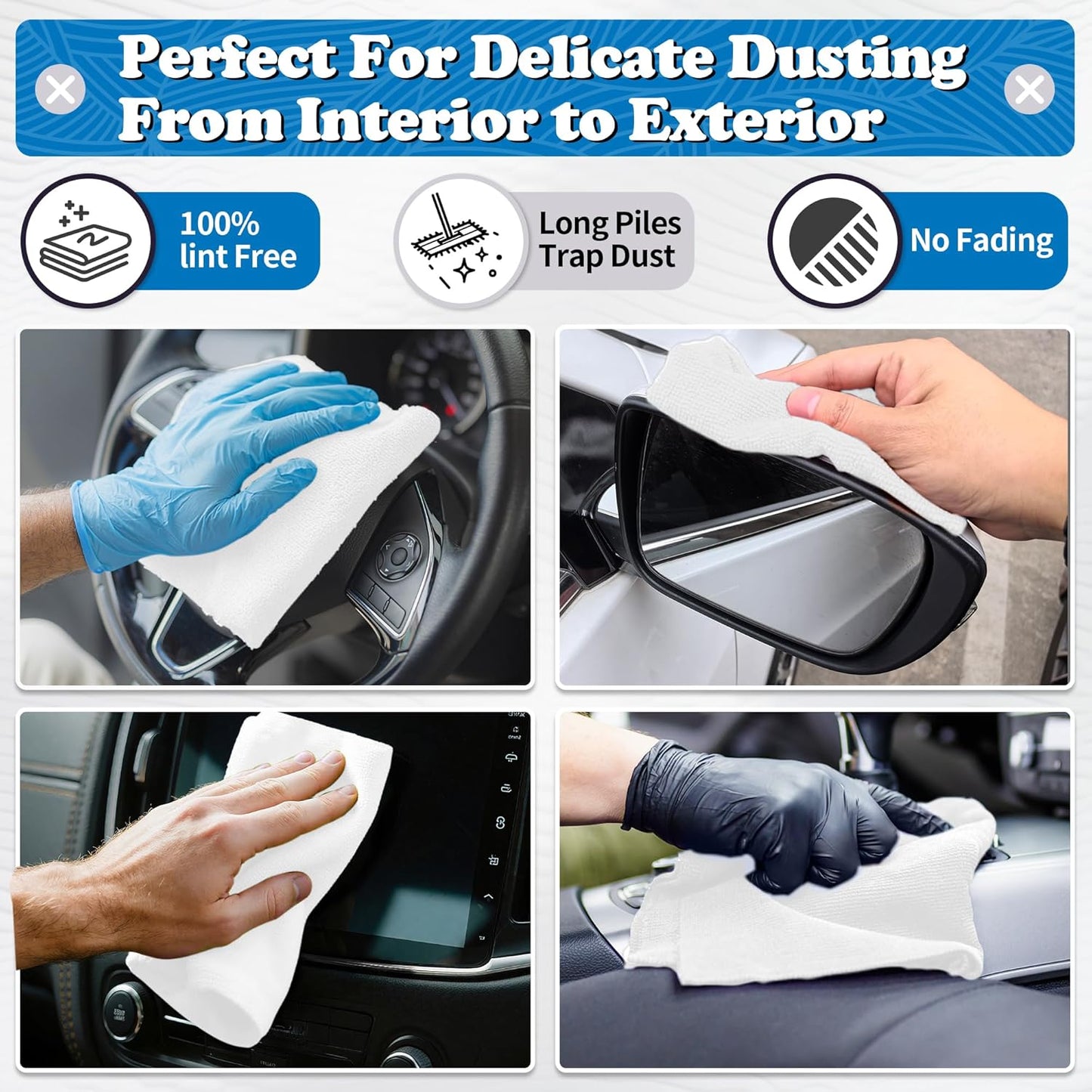 FIXSMITH Shop Towels, Pack of 200, Grey Microfiber Cleaning Cloth Bulk, Microfiber Towels for Cars, All-Purpose Absorbent Cleaning Rags, Dust Cloth for Automotive, Mechanic, Garage, 11.5 x 11.5 inch