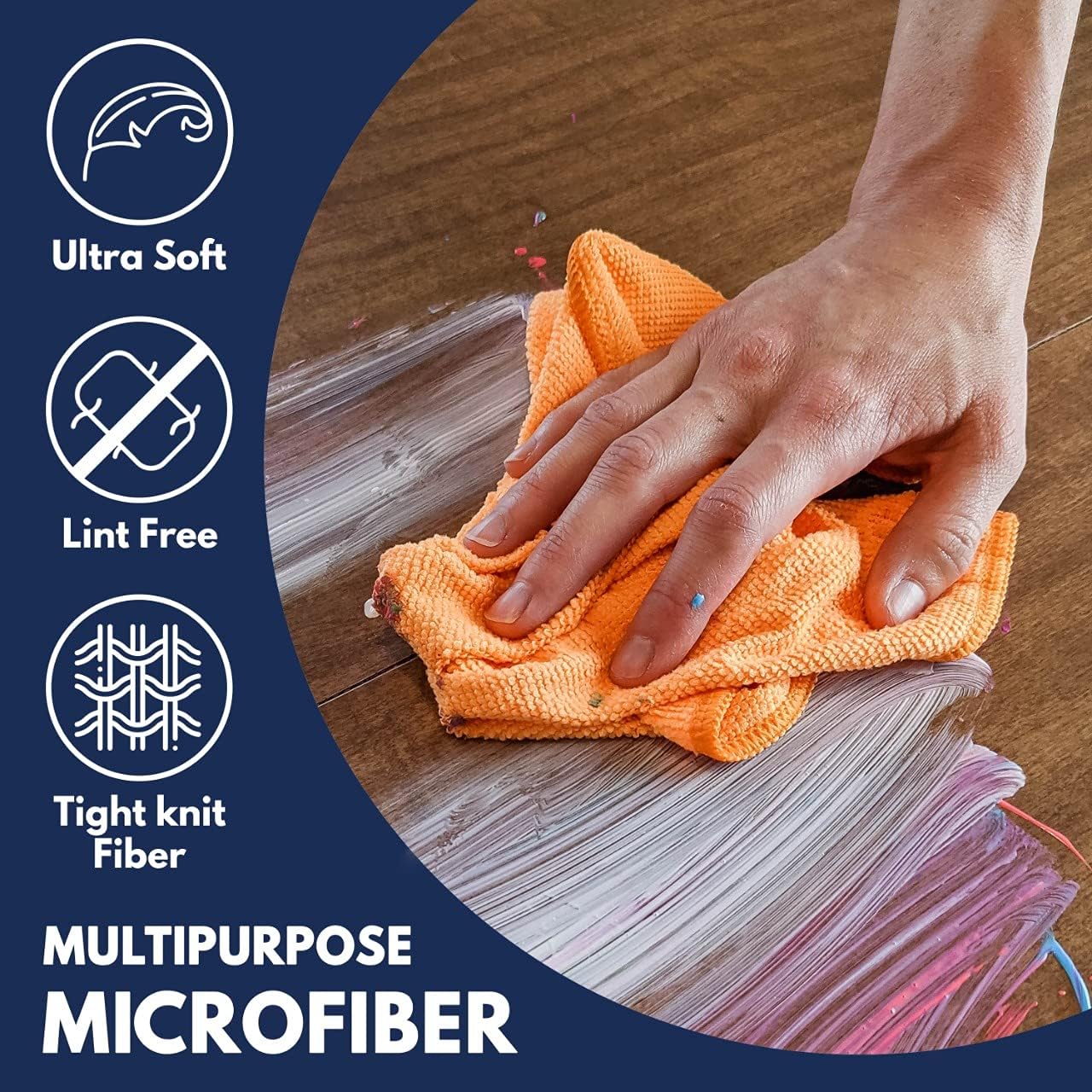 USANOOKS Premium 300GSM Microfiber Cleaning Cloth - 12.5"x12.5" High Performance - 1200 Washes, Ultra Absorbent Microfiber Towels for Cars Undercarriage, Rims & Engine Bay Cleaning - Microfiber Cloth