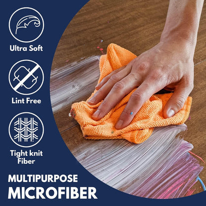 USANOOKS Premium 300GSM Microfiber Cleaning Cloth - 12.5"x12.5" High Performance - 1200 Washes, Ultra Absorbent Microfiber Towels for Cars Undercarriage, Rims & Engine Bay Cleaning - Microfiber Cloth