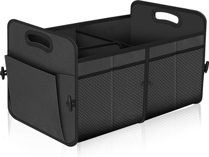 Femuar Car Trunk Organizer with Large Capacity Waterproof Car Accessories for Women & Men, Collapsible Trunk Organizer for Suv/Jeep/Sedan,Tools (Black, Standard)