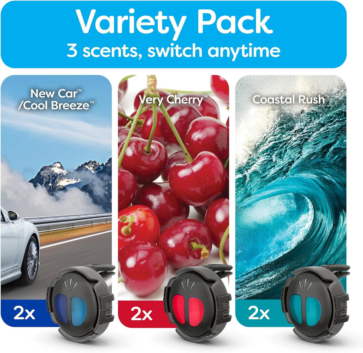 Refresh Your Car! Air Freshener (Alpine Meadow/Summer Breeze Scent, 2 Pack)