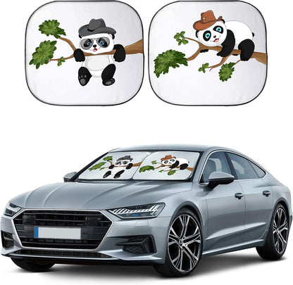 EcoNour 2 Piece Foldable Car Windshield Sun Shade – UV & Heat Protection, Interior Cooling, Durable Upgraded Design, Easy Fold, Front Window Sunshade - Medium (31" L x 28" W)