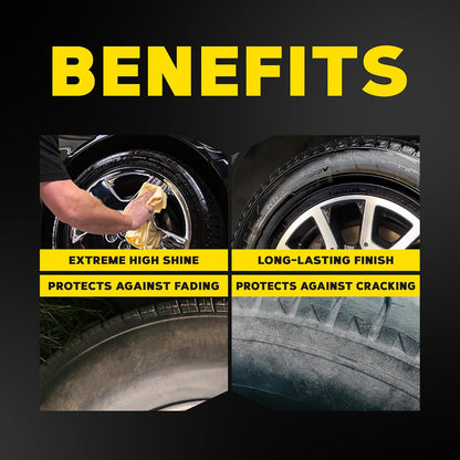 Meguiar's G190315 Ultimate Insane Shine Tire Coating, gives a Finish that Creates a Lasting Wet-Look for a Classic Black Shine, Easy to Use, No Hassle, No Mess, Ultimate Protection, 15 Oz Aerosol Can