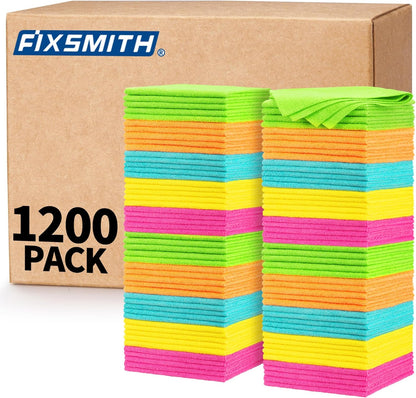 FIXSMITH Shop Towels, Pack of 200, Grey Microfiber Cleaning Cloth Bulk, Microfiber Towels for Cars, All-Purpose Absorbent Cleaning Rags, Dust Cloth for Automotive, Mechanic, Garage, 11.5 x 11.5 inch