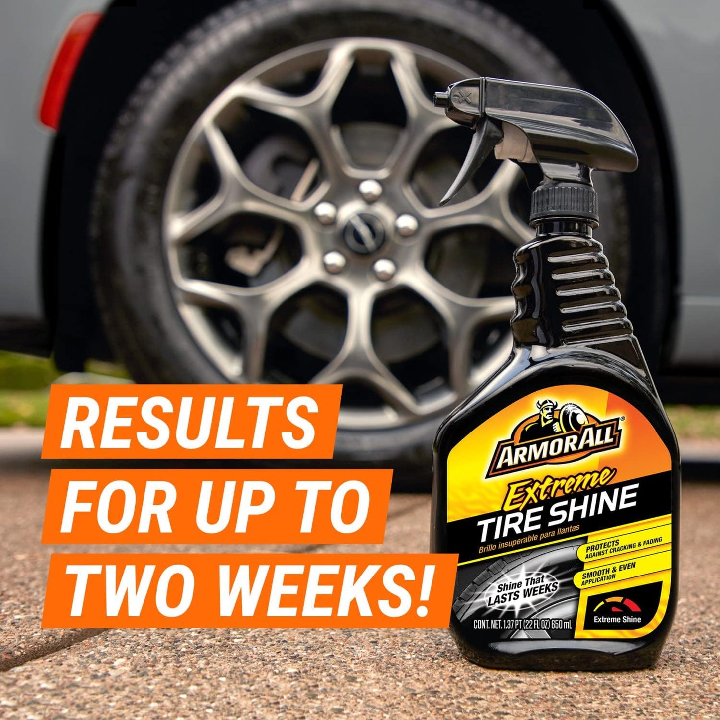 Armor All Car Tire Shine, One-Step Tire Shine Spray for Precise, Even Shine and Minimal Overspray, 2 Count