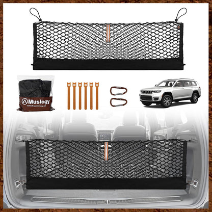 Muslogy Truck Bed Cargo Net Trunk Netting Compatible with 2023-2025 2026 Honda CR-V Accessories, Pickup Cargo Organizer SUV Sedan Storage Net w/Heavy Duty Carabiners - Colors B